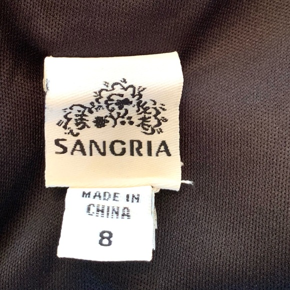 Black Sheer Sleeve Jeweled Neckline Cocktail Dress Sz 8 Evening Mob Wife - Picture 6 of 14